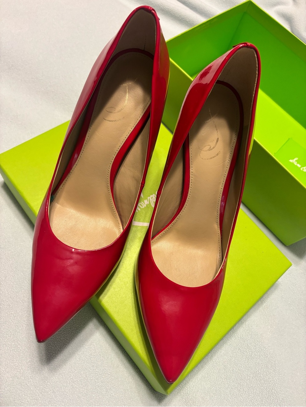 Sam Edelman Red Patent Pointed-Toe Pumps